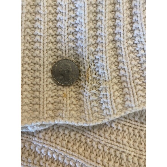 Cowl Neck Sweater Jacket Beige Cream Size ? Small 45% Cotton 20% Wool 3/4 Sleeve - Picture 12 of 12